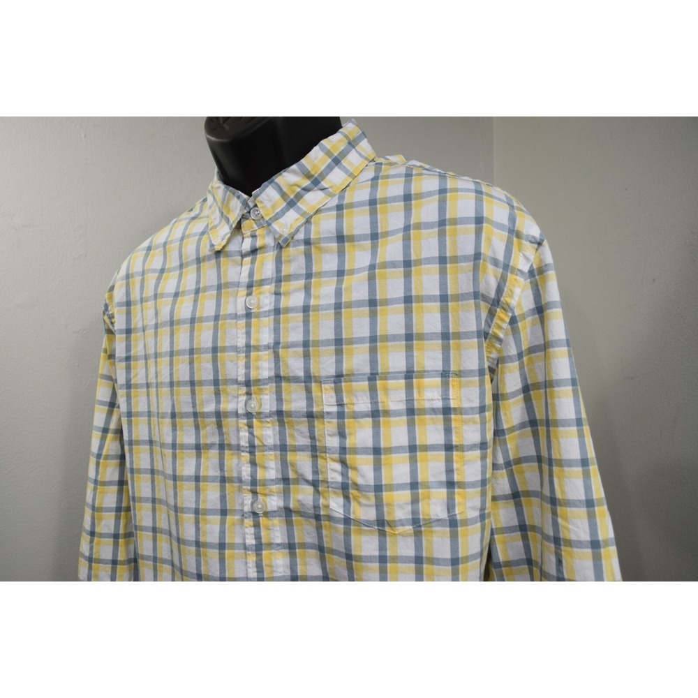 J.CREW Dress Shirt Plaid Slim Fit Flex Washed Stretch Long Sleeve Mens Size XL